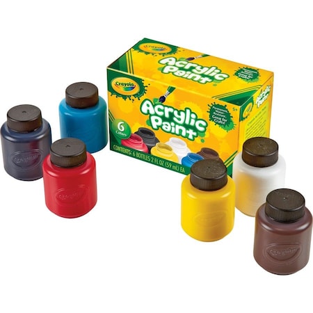 Crayola Acrylic Paint, 2oz., 6/ST, Assorted PK CYO201997